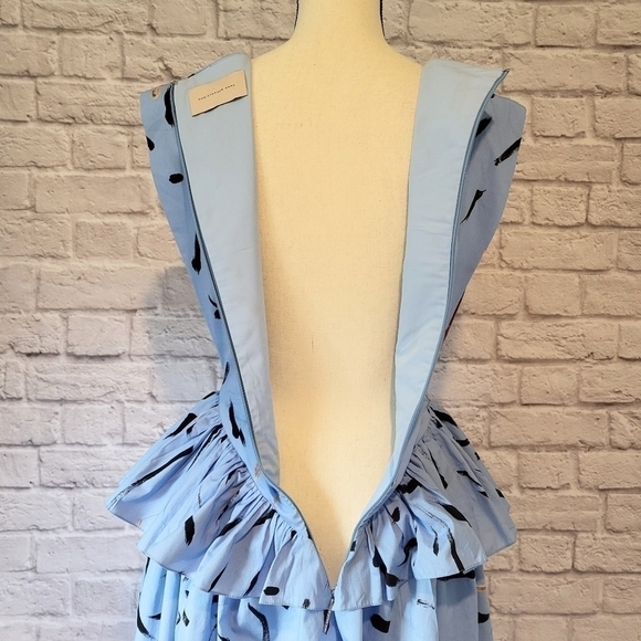 Christopher Kane blue floral brushstrokes peplum sleeveless dress size 2 - Picture 12 of 16